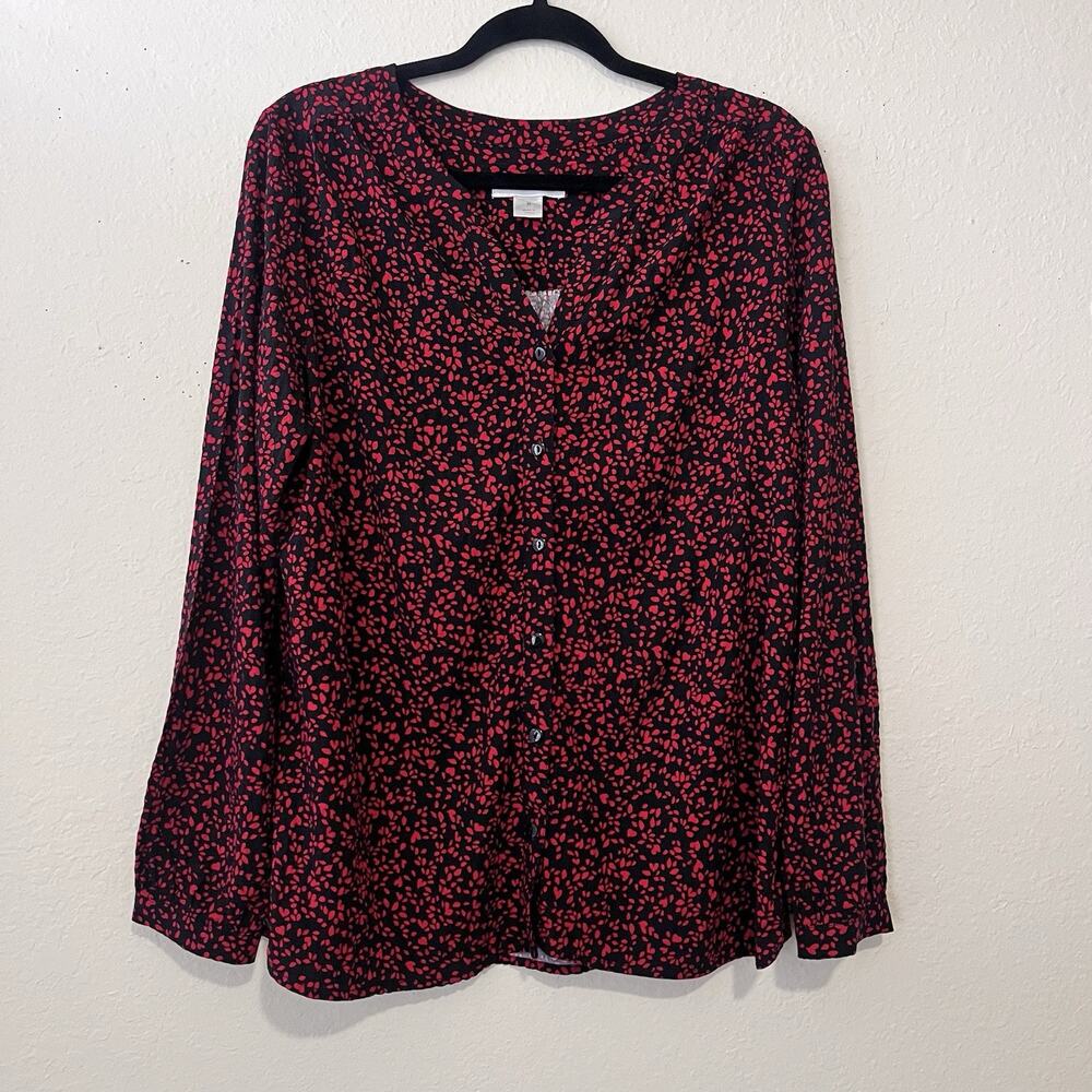 Christopher & Banks Women's Button Down Long Sleeve Blouse Size‎ M